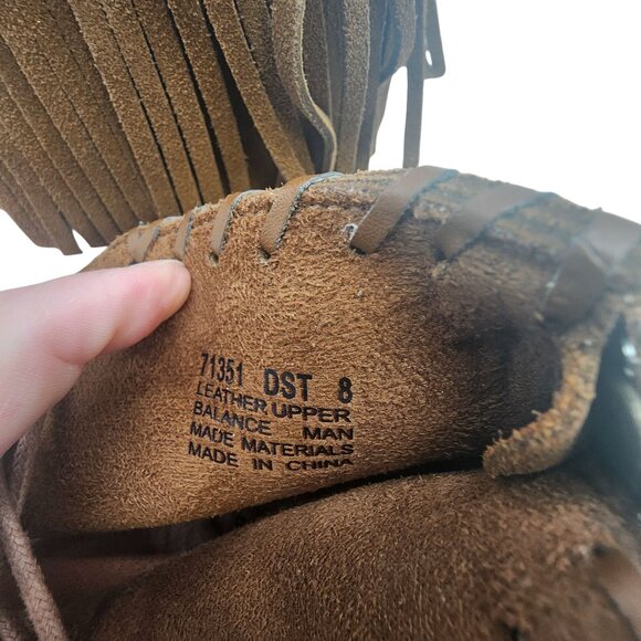 Minnetonka Womens Tan Fringe Leather Sandals Size 7 - Picture 7 of 7